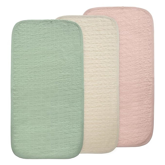 mushie Water Repellent Changing Pad Liners | Made with Organic Cotton | Set of 3 (Blush Combo)
