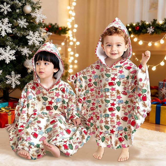 VOOVA & MOVAS Toddler Hooded Towel Poncho with Ruffle Trim | Soft 100% Cotton | Absorbent Thick Towel for Bath, Swim, Beach & Winter | Cozy, Gingersnap