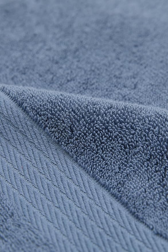 Ozdilek 6-Piece Washcloth Set 13x13 100% Turkish Cotton, 600 GSM, Soft, Gentle on Sensitive Skin, Multi-Purpose Use, Washable, Reusable, Ideal for Baby Care & Spa 6 Towels (Ocean Blue)