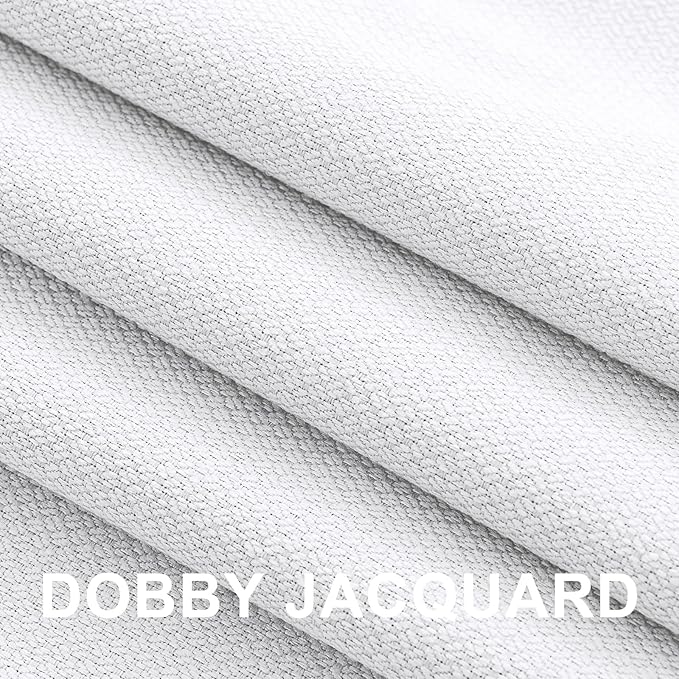 PrinceDeco Blackout Curtains for Bedroom – 100% Light Blocking Thermal Insulated Curtains 63 inch Length, Noise Reducing Energy Saving Drapes for Living Room,Nursery,2 Panels,55" W x63 L, White