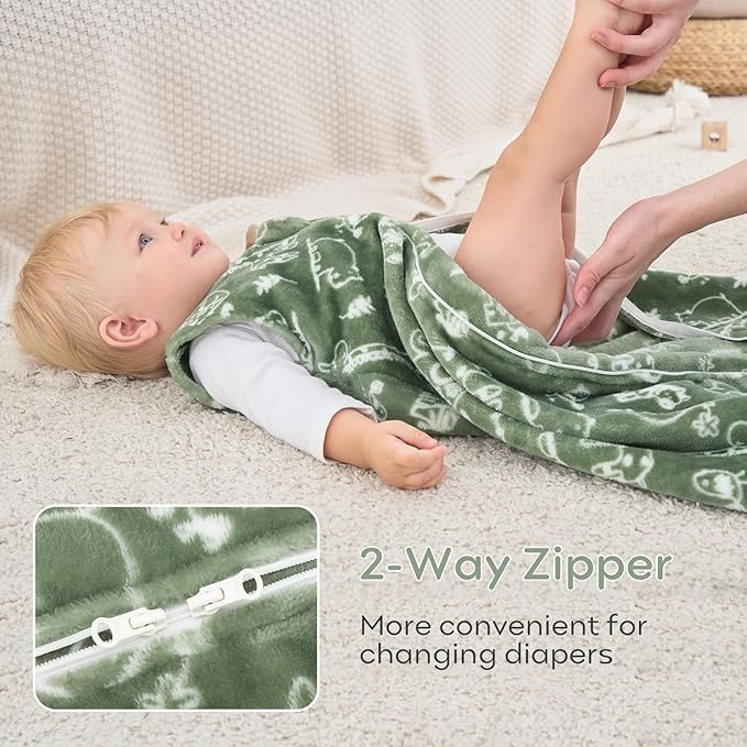 Yoofoss Baby Sleep Sack 12-18 Months, 1.5 Tog Sleep Sack, Fleece Baby Wearable Blanket with 2-Way Zipper, Toddler Sleeping Sack, Soft Warm Lightweight(Small)