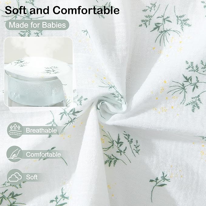 Baby Bassinet Sheets TPU Waterproof 2 Pack Soft Muslin Bedside Bassinet Mattress Sheets with Bottom Elastic Band for Baby Boy Girls Unisex Fit Hourglass Oval and Rectangle, Dark Green