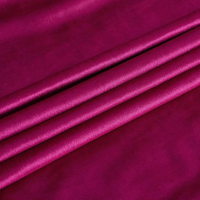 PRIMROSE Hot Pink Velvet Curtains 72 inch Long for Living Room,Set of 2 Panels Blackout Rod Pocket Back Tab Window Treatment Room Darkening Heavy Decorative Curtains Drapes for Bedroom