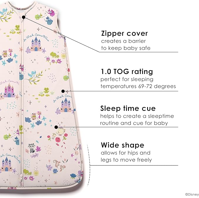 Milk Snob Disney Baby Sleeping Sack, Sleeveless Sleep Bag and Wearable Zip Up Blanket for Girl and Boy, Newborn Infant Shower