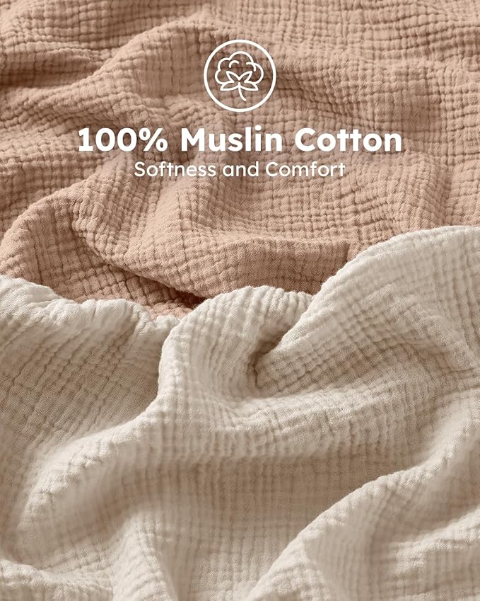 Muslin Bassinet Sheets Boy Girl, 100% Cotton Fitted Bassinet Sheet Set 2 Pack Bassinet Mattress Sheets Universal Fit for Rectangle, Round, Oval, Hourglass Mattress, Soft Breathable