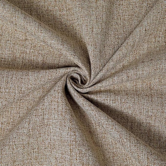 100% Blackout Curtains 108 inch Length 2 Panels Faux Linen Long Drapes for Bedroom Living Room Black Out Room Darkening Curtain Thermal Insulated Back Tab Rod Pocket(W37 x L108, Beige)