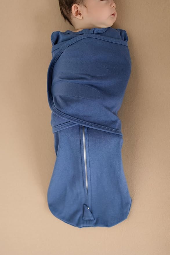 LullaBaby "Double Dream Swaddle: Exclusive Dual Wing Design, Pediatrician-Endorsed, Ultra-Soft Cotton, 0-2 Months, 6-14 lbs - Coastal Breeze