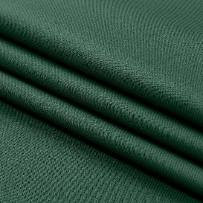 Aiyufeng Ever Green Short Blackout Curtains for Bedroom 45 Inches Long 2 Panels Set, Solid Thermal Insulated, Energy Saving Window Treatment Curtains Blackout Drapes, W40 x L45 Inch, Ever Green