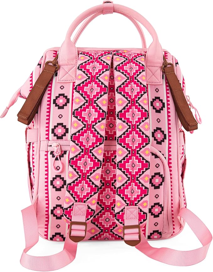 Montana West Wrangler Diaper Bag Backpack Aztec Travel Backpack Purses Western Multi-Function Baby Bags for Mom with Waterproof Insulated Pockets