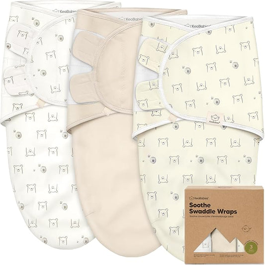 3-Pack Organic Baby Swaddle Sleep Sacks - Swaddles for Newborns, Infant 0-3 Months, Baby Girls, Boys, Soft & Snug Newborn Sleep Sack, Nursery Swaddling Blankets (Bumble Bear)