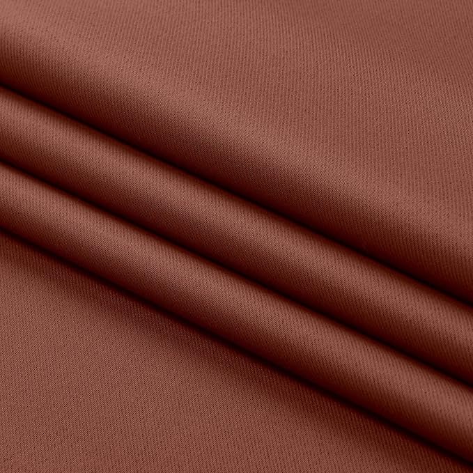 Aiyufeng Terracotta Short 36 Inches Blackout Curtain 2 Panels Set, Half Window Rod Pocket Privacy Curtain Tiers for Kitchen, Curtains Blackout for Bathroom Shades, W40 x L36 Inch, Terracotta