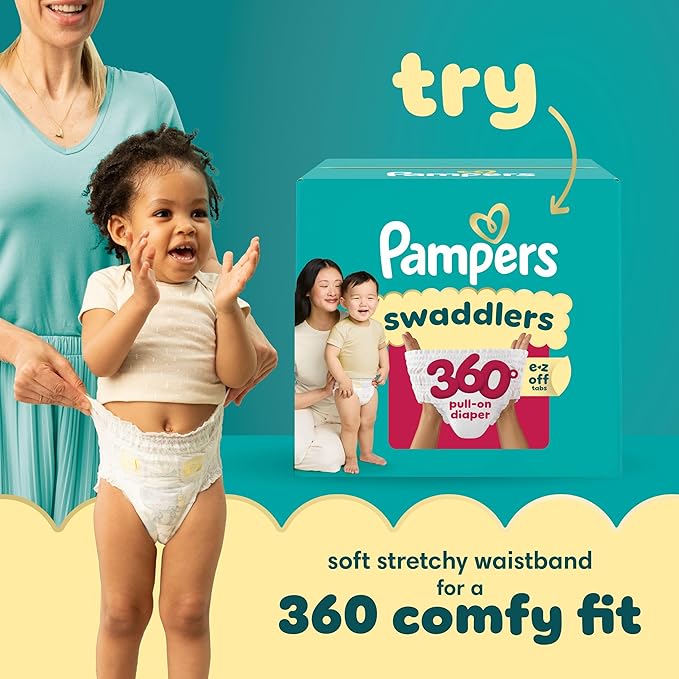 Pampers Swaddlers Diapers, Size 8 (30+ lbs), 38 Count, Absorbent, Keeps Baby Dry and Comfortable, Skin Safe Disposable Baby Diaper (Packaging May Vary)