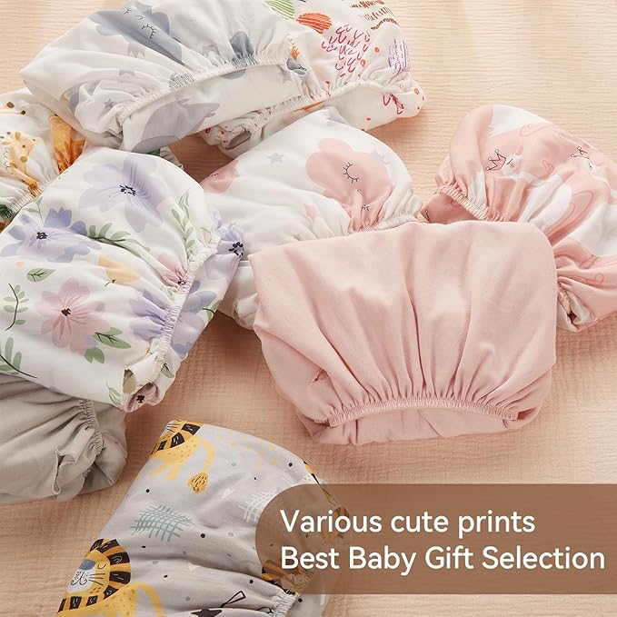 TILLYOU Changing Pad Cover Girl Set in Soft Jersey Material - Fits 32"/34''x16 Contoured Pad for Babies, Brilliant Little Flowers and Purple