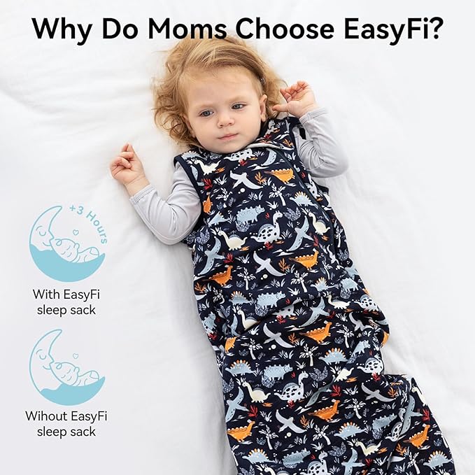 EasyFi Rayon Made from Bamboo Sleep Sack 18-24 Months 1.0 Tog Supersoft Toddler Sleep Sack 2t Baby Wearable Blanket with 2-Way Zipper Unisex Sleeping Bag for Babies