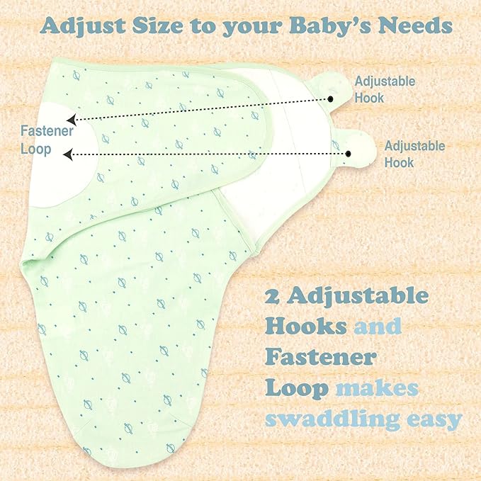 Bublo Baby Swaddles for Newborn Boys – 3-Pack Infant Swaddles 0-3 Months – Adjustable Newborn Swaddle Sleep Sack – Soft Organic Cotton Baby Wrap for Safe & Cozy Sleep