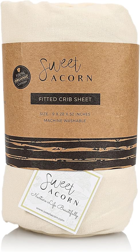 Fitted Crib Sheets - Organic Cotton Jersey Knit Crib Beddings - Fits Standard Baby Crib Mattress - 9" x 28" x 52" - Salt White