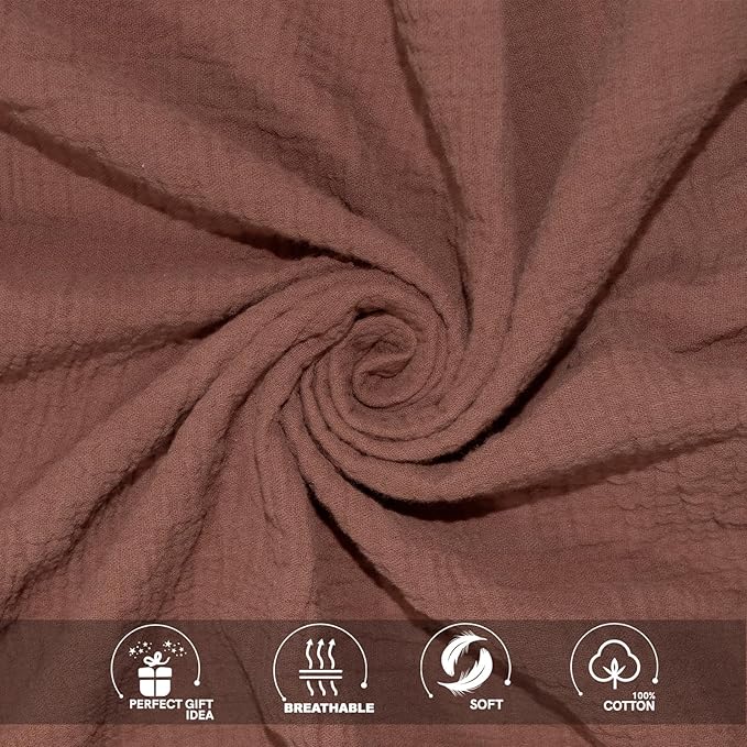 Ultra Soft Muslin Crib Sheets for Baby, Premium Breathable Organic Cotton Crib Fitted Sheet for 52’’x28’’Standard Crib and Toddler Mattress,Brown&Coffee