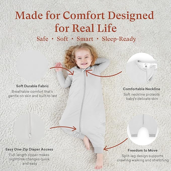 littogoose 1.0 TOG Toddler Sleep Sack with Legs, Baby Wearable Blanket for 6-18-36 Months 3T-4T, Early Walker Baby