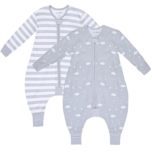 Mama Cheetah Toddler Sleep Sack with Feet, Long Sleeve 0.5 TOG Organic Cotton Baby Sleeping Bag with Legs, Wearable Blanket for Walkers w/ 2-Way Zipper, Toddler Blanket for Girls & Boys 3-4T