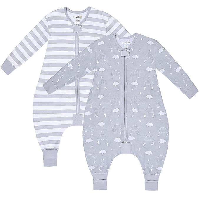 Mama Cheetah Toddler Sleep Sack with Feet, Long Sleeve 0.5 TOG Organic Cotton Baby Sleeping Bag with Legs, Wearable Blanket for Walkers w/ 2-Way Zipper, Toddler Blanket for Girls & Boys 2T