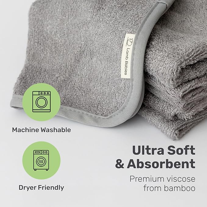 Bamboo Baby Washcloths for Newborn, Ultra-Soft & Absorbent for Gentle Bath Time Care, Durable Baby Bamboo Washcloths Made from Premium Viscose