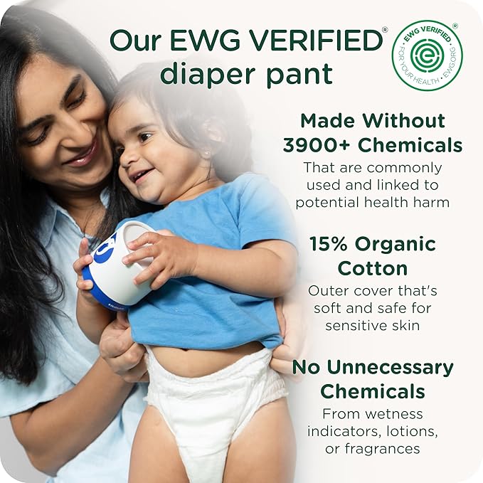 SmartyPants Pull Up Style Diapers | EWG Verified Safe & Plant-Based | Quilted 360 Waistband, Super Absorbent for Overnight Leak Protection | Training Pants by HealthyBaby | Size 8 (30 Count)