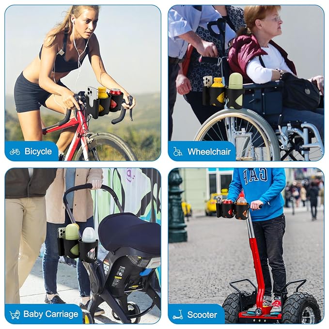Accmor Universal Cup Holder, Stroller Cup Holder, 360° Rotatable Large Caliber Designed Bottle Holder for Stroller, Bike, Wheelchair, Walker, Scooter
