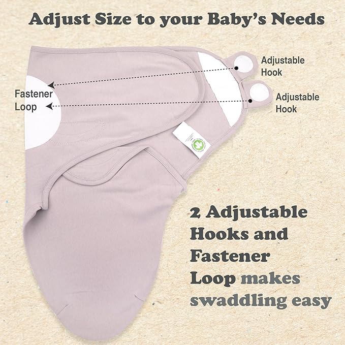 Bublo Baby Swaddles for Newborns – 3-Pack Infant Swaddles 0-3 Months – Adjustable Swaddle Sleep Sack – Soft 100% Cotton Baby Wrap for Safe & Cozy Sleep (Baby Pink-Lavender)