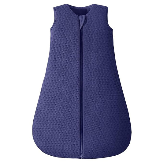 Yoofoss Baby Sleep Sack 0-6 Months TOG 2.5 Winter Baby Wearable Blanket, 100% Cotton Infant Sleeping Sack 2-Way Zipper Warm Quilted Sleepsack, Navy