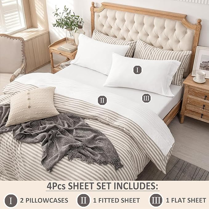 PURE ERA Jersey Knit 3pc Bed Sheet Set 100% T-Shirt Cotton Super Soft Comfy Breathable Fits Mattress Up to 20" Extra Deep Pocket (Solid Bright White, Twin)