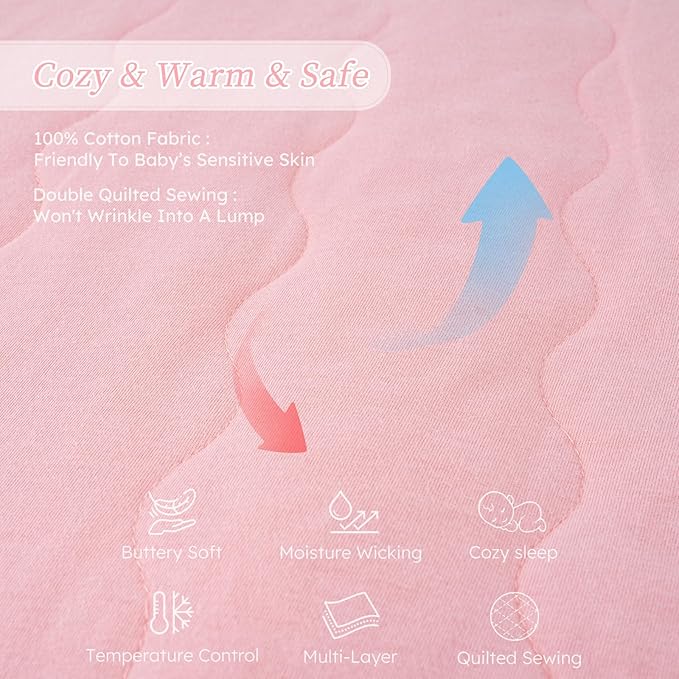 Looxii Baby Sleep Sack 12-18 Months 2.5 TOG Baby Wearable Blanket, Cotton Quilted Toddler Sleeping Sack 2-Way Zipper Warm Winter Sleep Sack for Baby Boys Girs