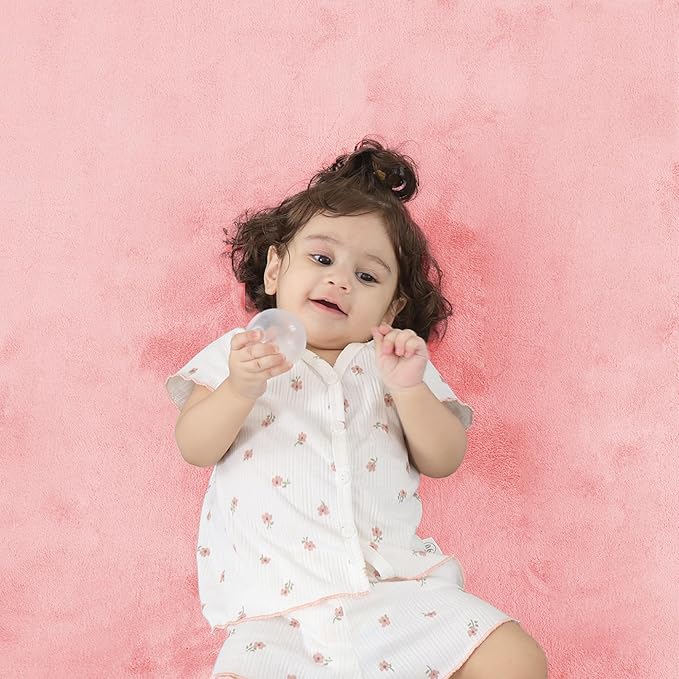 1.3" Thick Baby Floor Play Mat 79x118, Basic Padded Foam Mat for Tummy Time Gym Crawling, Non Slip Cushioned for Babies Toddlers Infants Kids (Pink)