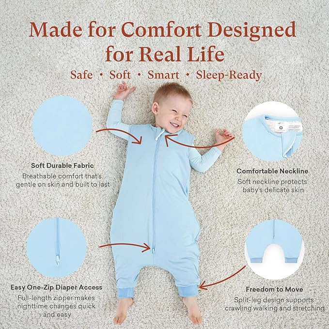 littogoose 1.0 TOG Toddler Sleep Sack with Legs, Baby Wearable Blanket for 6-18-36 Months 3T-4T, Early Walker Baby