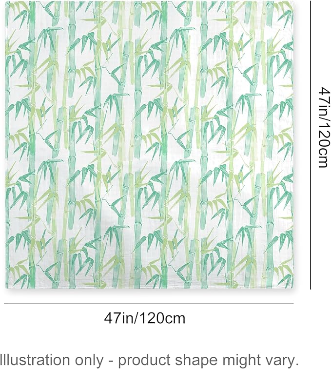 4-Pack Baby Swaddle Blankets, Soft & Breathable Muslin Swaddle for Newborns, 47 x 47 Inches, Unisex, Panda & Bamboo Forest Prints