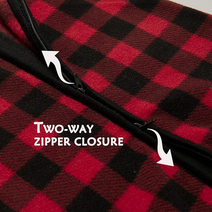 DaysU Micro Fleece Baby Sleep Sack 18-24 Months with Long Sleeves 1.5 TOG, Plush Warm Baby Wearable Blanket with 2-Way Zipper, Unisex Sleeping Bag for Toddler, Buffalo Plaid