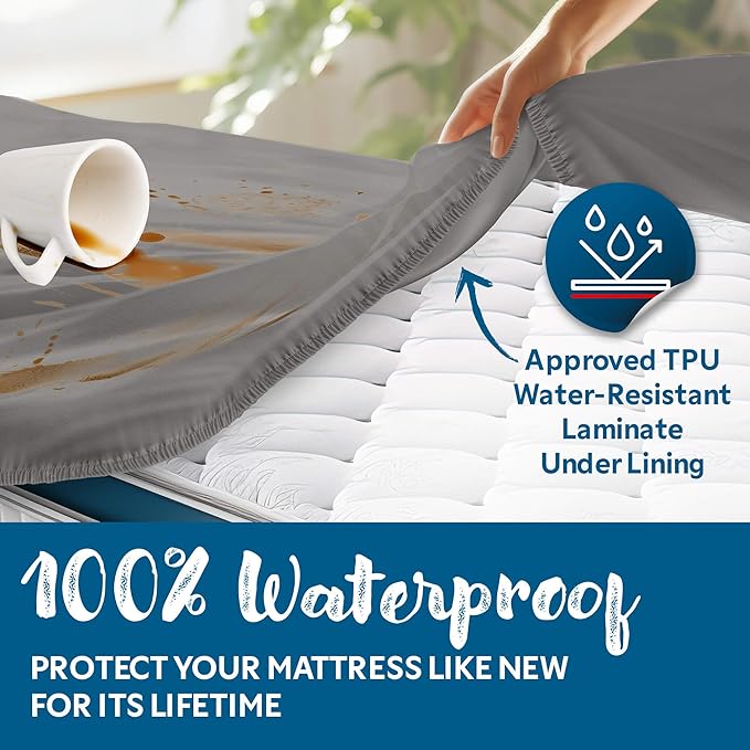 Guardmax Jersey Knitted Twin XL Size Mattress Protector - Waterproof & Dust Mite Proof Mattress Cover with Stretchable Pockets - Soft, Comfortable, & Noiseless Waterproof Fitted Sheet.(39 x 80 x 13)