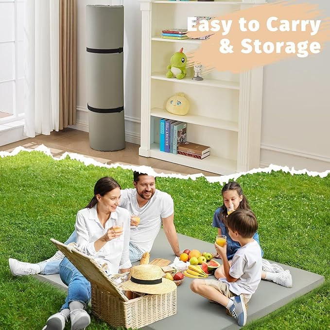 Waterproof Baby Play Mat for Floor 1.3" Thick Memory Foam 59 * 59 Cushion Playpen Playmat Tummy Time Crawling Mat Nursery Rug Pad Mattress Create Soft & Safe Area for Infants,Toddler,Kids,Grey