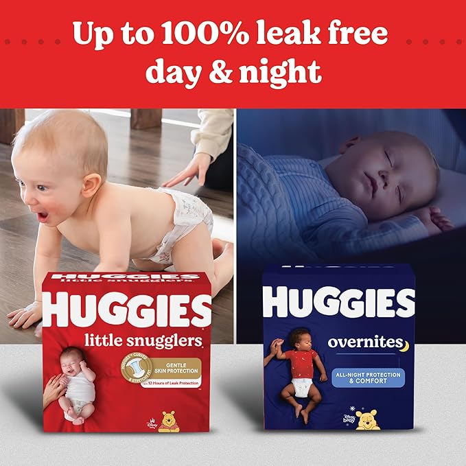 Huggies Size 6 Diapers, Little Snugglers Baby Diapers Size 6 (35+ lbs), 44ct