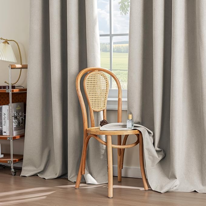 PrinceDeco Blackout Curtains for Bedroom – 100% Light Blocking Thermal Insulated Curtains 84 inch Length, Noise Reducing Energy Saving Drapes for Living Room,Nursery,2 Panels,55" W x84 L, Stone