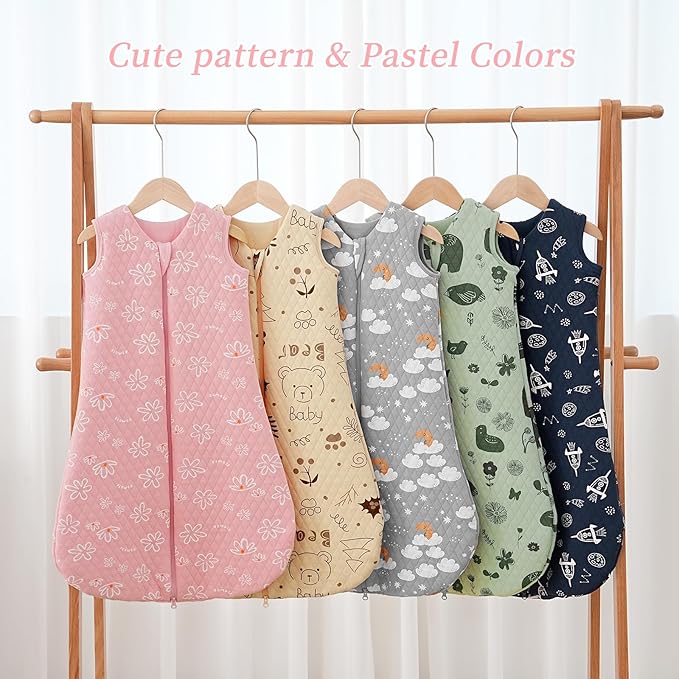 Looxii Baby Sleep Sack 12-18 Months 2.5 TOG Baby Wearable Blanket, Cotton Quilted Toddler Sleeping Sack 2-Way Zipper Warm Winter Sleep Sack for Baby Boys Girs