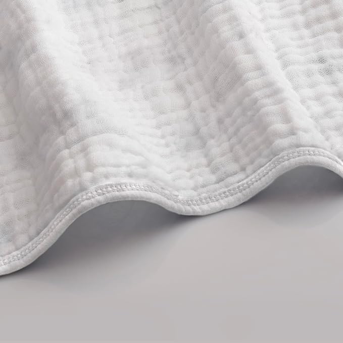 LILY O LAUREL Muslin Burp Cloths, 20"x10"- Pack of 8, 6 Layers Super Soft Absorbent & Breathable 100% Cotton for Baby Drool and Messes, Burp Cloth Baby Boy and Burp Cloths Baby Girl