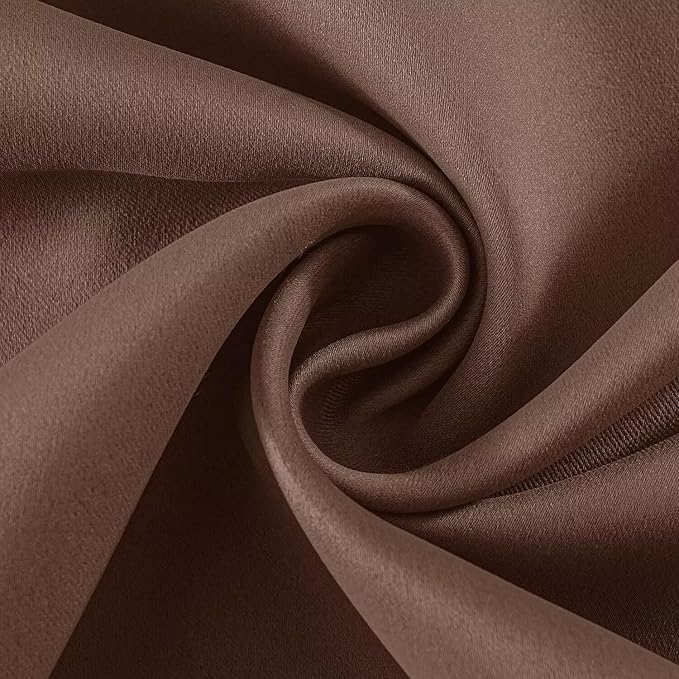 Joydeco Blackout Curtains 63 Inch Length 2 Panels Set, Thermal Insulated Long Curtains& Drapes 2 Burg, Room Darkening Grommet Drapes for Living Room Bedroom Window (W52 x L63 Inch, Brown)