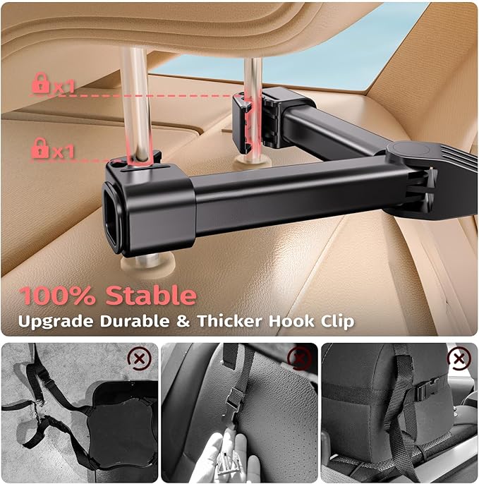 Baby Car Mirror for Baby Car Seat Safely Mirror Hook Clip Design for Rear Facing Infant Newborn 360° Rotation Baby Backseat Mirror Wide Clear View Shatterproof Easy Install Baby Essentials - White