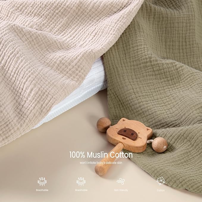 lulumoon Muslin Bassinet Sheets for Baby: Soft Bedside Sleeper Bassinet Fitted Sheets for Boys and Girls