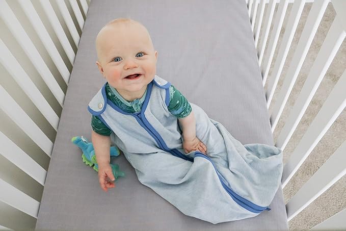 Baby Deedee 100% Cotton Sleeping Sack, Baby Sleeping Bag Wearable Blanket, Sleep Nest Lite, Infant and Toddler, Blue, Large (18-36 Month)