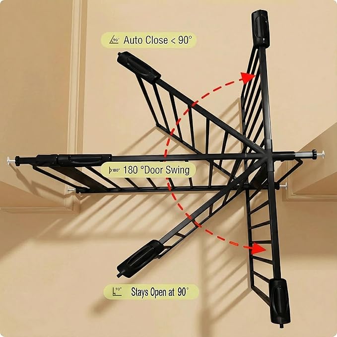 Baby Gates Extra Wide 71.5-76.4 Inch Large Baby Gates for Stairs Tension Pet Dog Gates Indoor for Doorways No Drilling Pressure Mounted Pet Gates for Kids