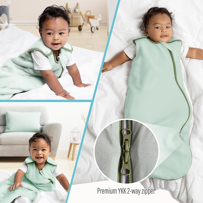 Cozy Seal Rayon Made from Bamboo Sleep Sack 1.0 TOG 18-36 Months Unisex Baby Sleeping Bag with 2-Way Zipper Breathable Wearable Blanket Baby