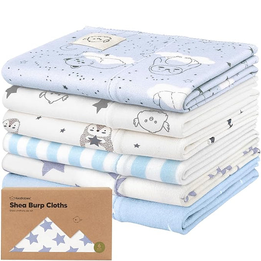 Organic Burp Cloths Baby Boy, Girl - 6-Pack Large 100% Cotton Burping Cloths for Babies, Spit Up Rags, Super Absorbent, Ultra Soft Newborn Rag,Gender Neutral,Machine Washable,Durable(Constellation)