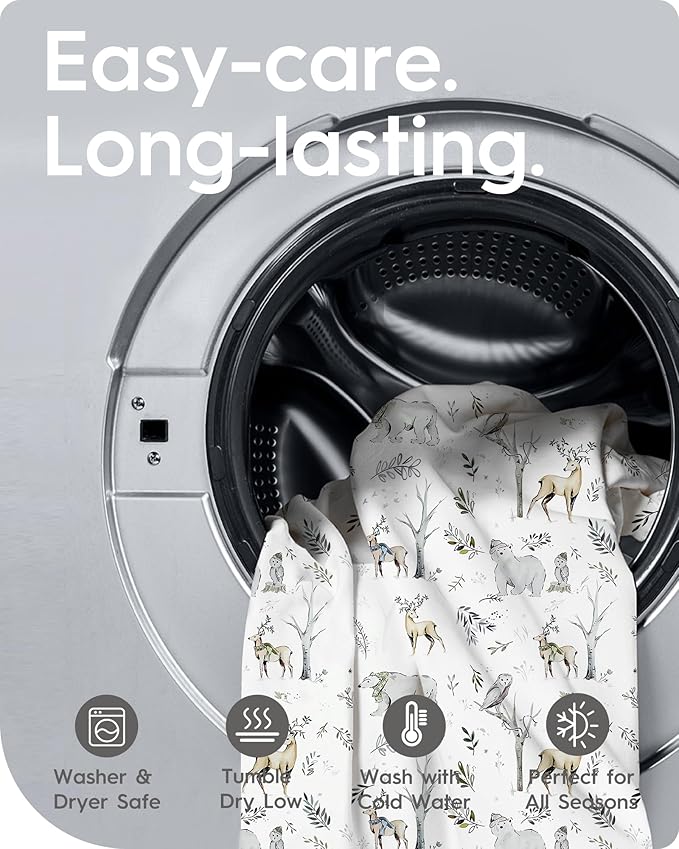 TotBasic Ultra Soft Pack N Play Sheets - Fitted, Premium Jersey Knit, Stretchy Neutral, Woodland Mini Crib Sheets for Graco Pack and Play, 2 Pack (Deer&Rabbit)