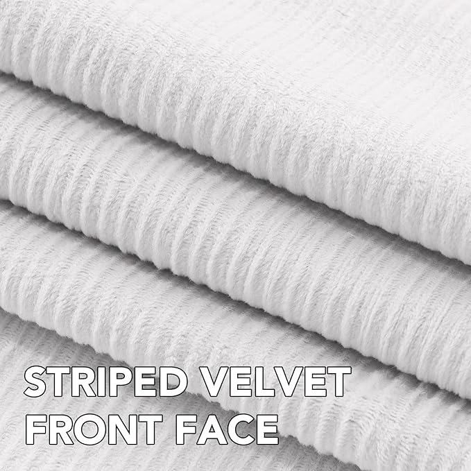 H.VERSAILTEX Velvet 100% Blackout Curtains for Living Room Full Light Blocking Curtains Thermal Insulated Room Window Drapes Soft Luxury Curtains Grommet Top 2 Panels (55" W x 84" L, White)